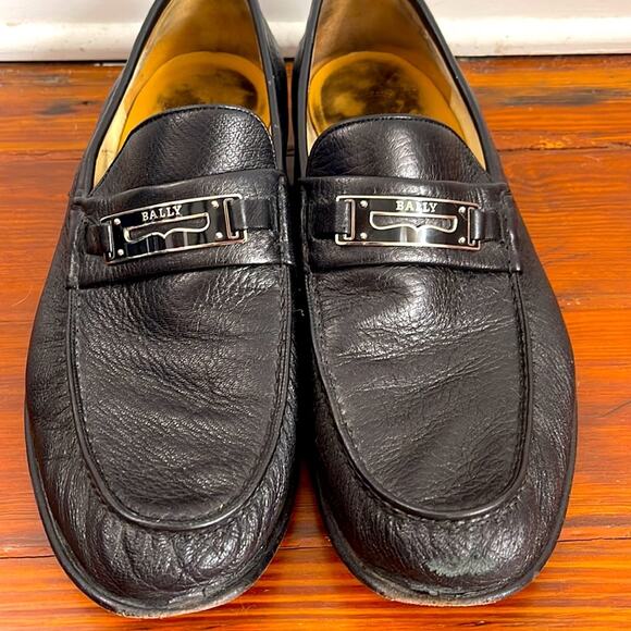 Bally buttery soft Italian leather logo buckle loafers sz 10 - Picture 1 of 9